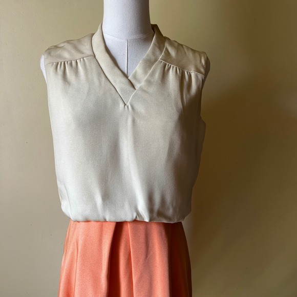 Vintage 1960s Morton Myles for Malcolm Charles Dress Cream &‎ Orange Small - Picture 2 of 9